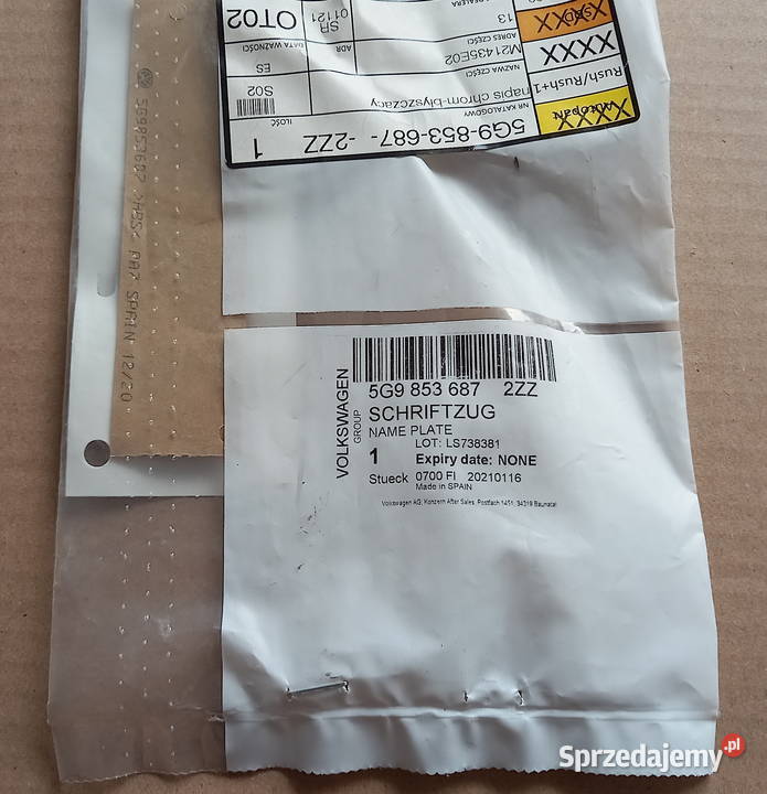 Emblemat napis GOLF 5G98536872ZZ VW Golf VII Szczecin