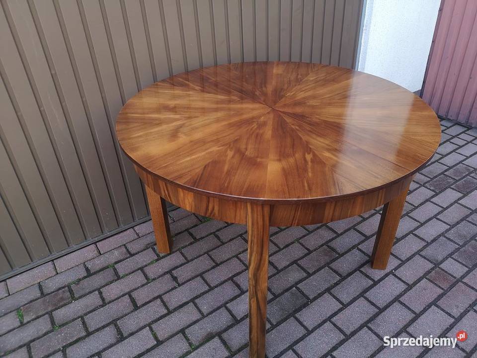 Stół ArtDeco Okrągły Orzech Rozkładany 110 Swarzędz