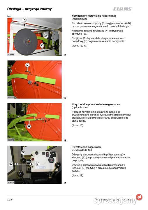 Instrukcja obsługi Claas dominator 130 140 150 Stalowa Wola