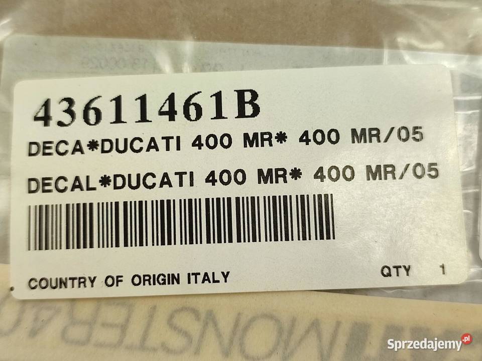 NAKLEJKA DUCATI MONSTER 400 ZADUPEK DUCATI lubelskie