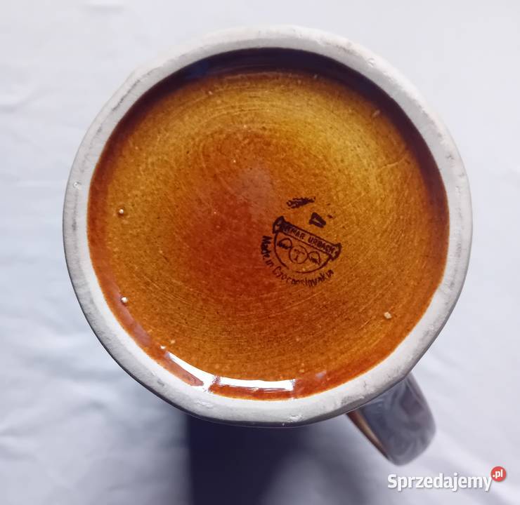 Ceramiczny kufel Ditmar Urbach zdobiony Birofilistyka wielkopolskie Koźminek