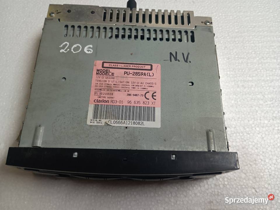 Radio CD Clarion Peugeot Citroen 206 PU2859A Radzionków sprzedam