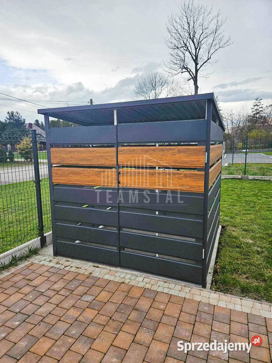 Wiata śmietnikowa 2x2 m antracyt drewnopodobny Wrocław