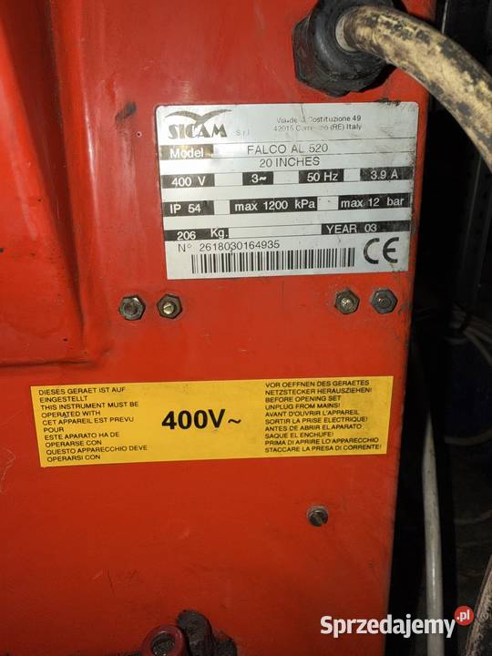 Montażownica do opon Sicam Falco 520 2 biegowa z Narzędzia warsztatowe małopolskie Płaza sprzedam
