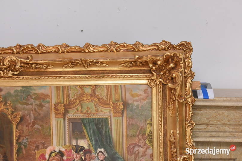 Obraz Olejny Arystokracja Obraz w Bogatej Złotej sprzedam