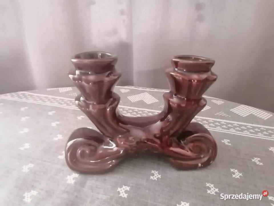 Świecznik dwuramienny PRL dolnośląskie Wałbrzych sprzedam