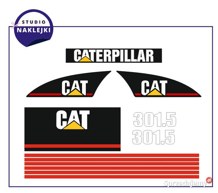 Naklejki minikoparka Cat Caterpillar 3015