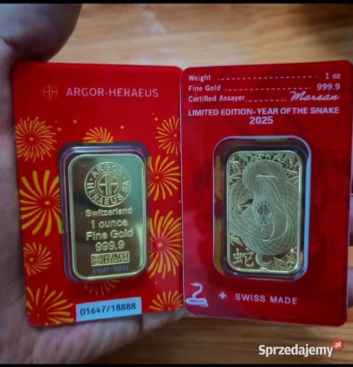 Sztabka zloto replika credito suisse 1 oz sprzedam