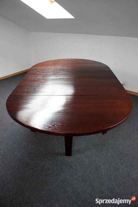 Dębowy stół okrągły rozsuwany renowacji 220 do Meble Zielonka