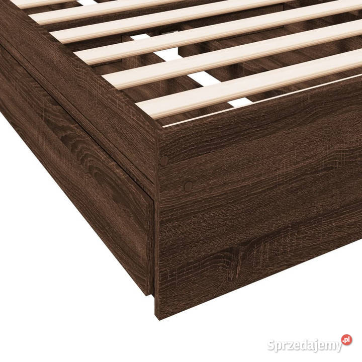 Rama łóżka z szufladami brązowy dąb 100x200 sprzedam