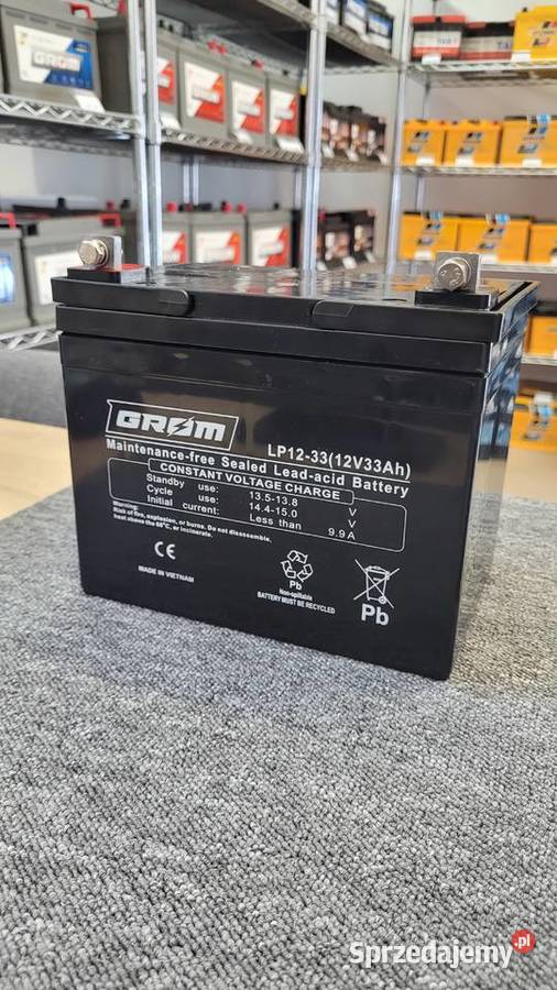 Akumulator żelowy GROM 12V 33Ah LP1233