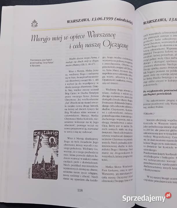 Pielgrzym błogosławieństw Homilie i przemówienia Antykwariat Antyki, Sztuka, Kolekcje wielkopolskie Koźminek