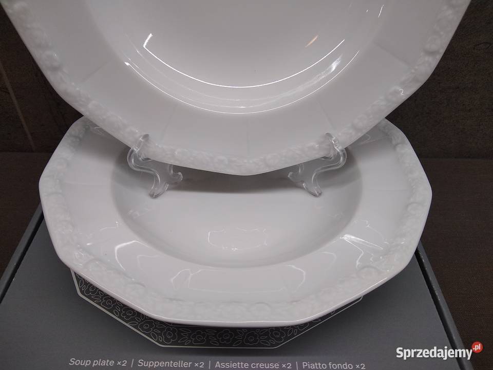 Rosenthal Maria Biała 2 talerze głębokie NOWE Porcelana i szkło Kalisz