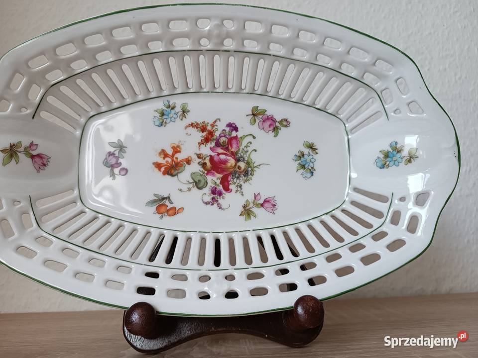 Ażurowy porcelanowy duży koszyczek Gorlice
