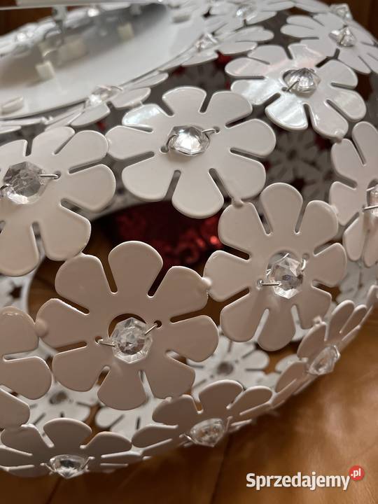 Lampa zyrandol zwis szkło metaloplastyka biały dolnośląskie Bystrzyca Kłodzka