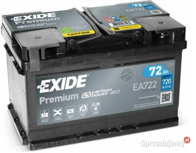 Akumulator EXIDE PREMIUM 72 AH 720 A łódzkie Bełchatów sprzedam