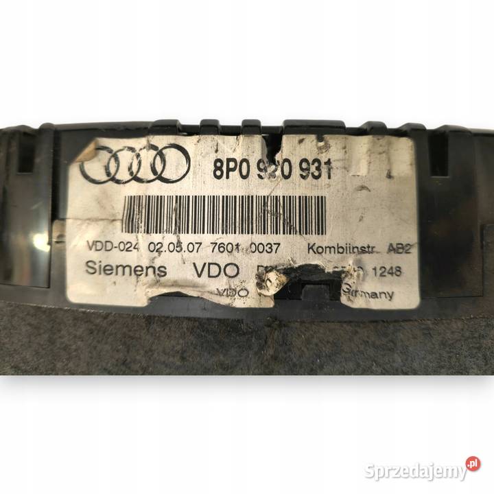LICZNIK ZEGARY 8P0920931 Audi A3 8P 19 20 TDI lubelskie