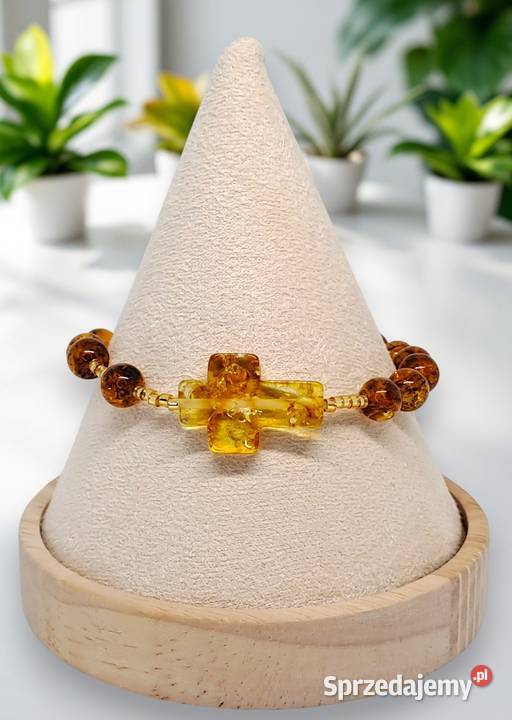 Bransoletka dziesiątka różańca z bursztynu mazowieckie Warszawa
