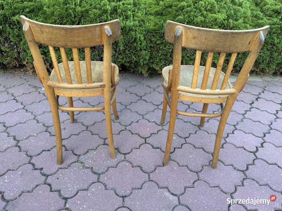 Krzesła gięte stylowe 2 art deco PRL vintage