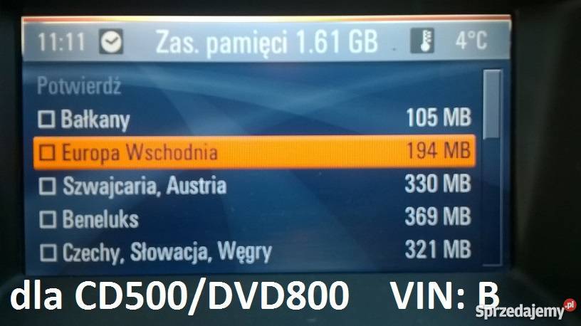 OPEL Insignia Astra Meriva CD500 DVD800 mapa Bielsko-Biała sprzedam