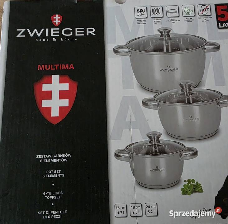 Zestaw garnków 6 elementów Zwieger do wszystkich podlaskie Białystok