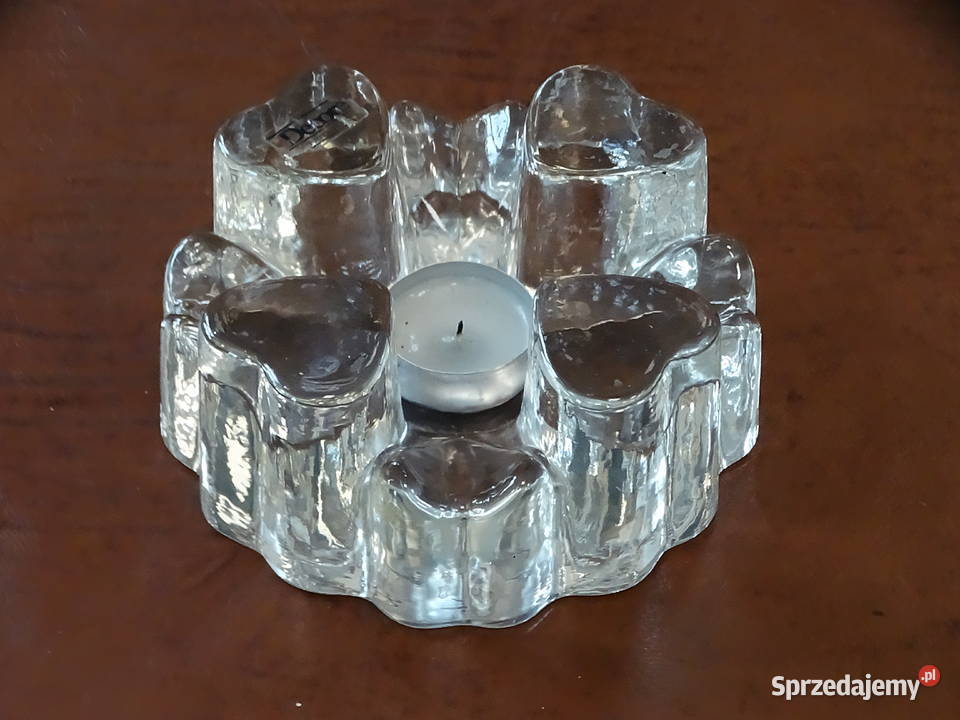 Ciężki szklany świecznik na tealight Decore Świeczniki Biłgoraj