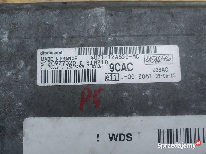 STEROWNIK SILNIKA FIAT FIESTA 2008 4U7112A650MC Silniki i osprzęt Gliwice