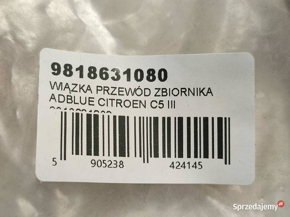 WIĄZKA PRZEWÓD ZBIORNIKA ADBLUE CITROEN C5 III sprzedam