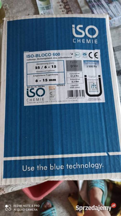 Taśma rozprężne ISO chemie do izolacji drzwi inny materiał