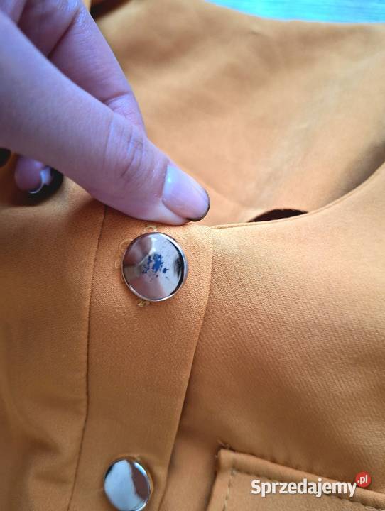 Śliczna musztardowa sukienka na guziczki 36 z Kraków