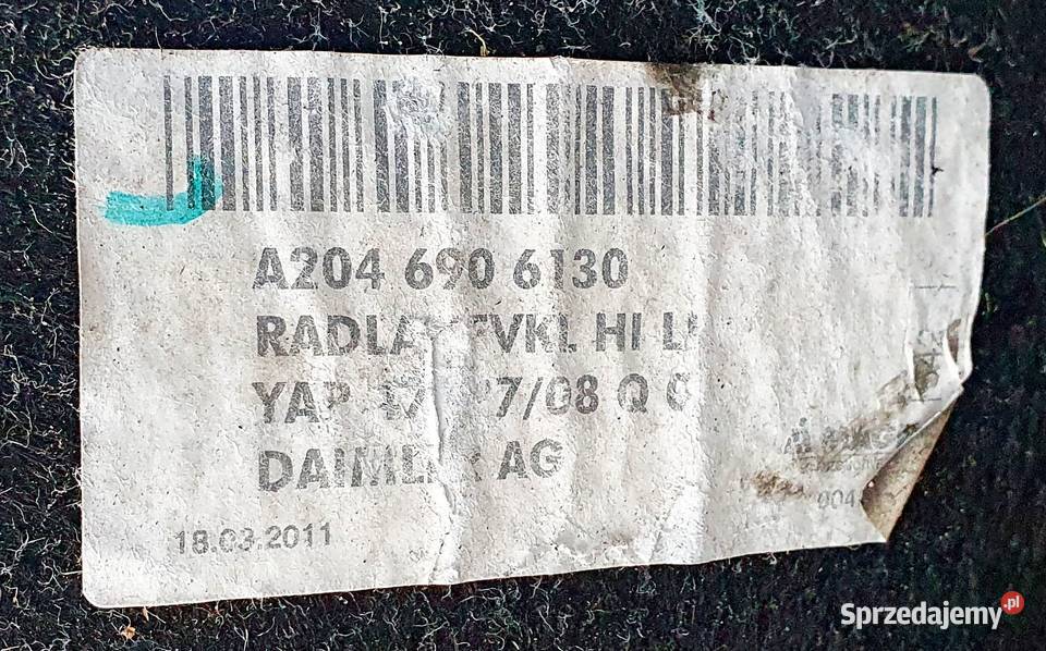 MERCEDES C W204 NADKOLE TYŁ L A2046906130 P mazowieckie Radom
