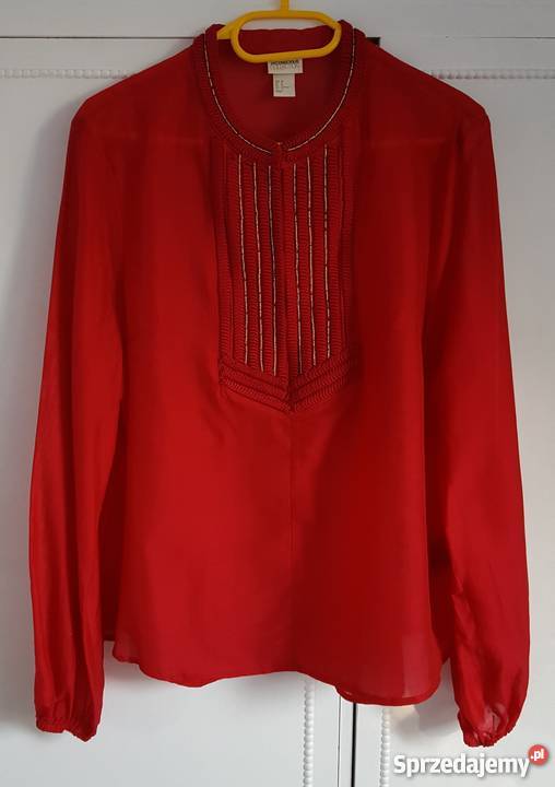 Nowa bluzka koszulka HM 42 XL czerwona tunika Szczecin