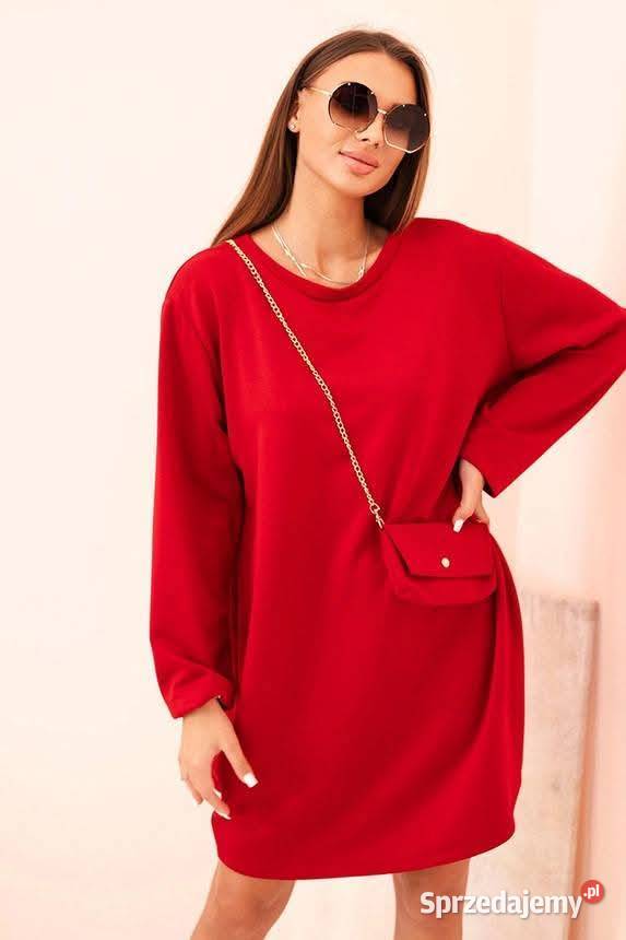 Sukienka damska wiskozowa Plus Size z torebką na Leszno