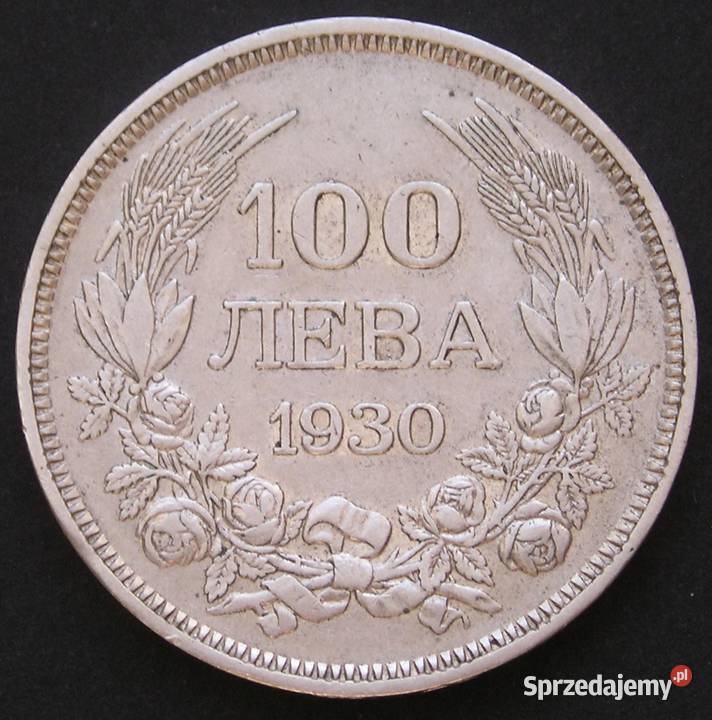 Bułgaria 100 lewa 1930 SREBRO car Borys III stan Łódź