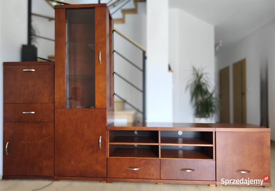 PIĘKNY ZESTAW DREWNIANYCH MEBLI SALONOWYCH Nadolice Małe