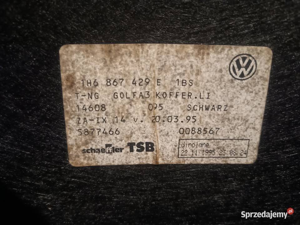 Boczki bagażnika golf 3 III osobowe Krzeszowice