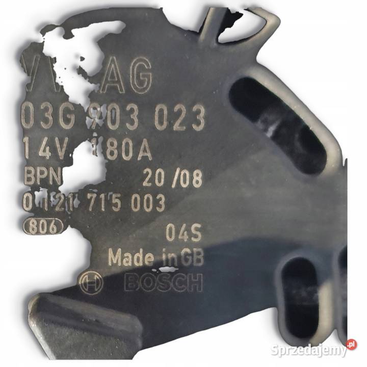 ALTERNATOR VW Passat B6 20 TDI 03G903023 180A osobowe Chełm