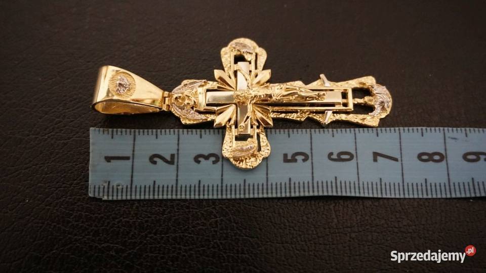 PIĘKNY ZŁOTY KRZYŻYK PRECYZYJNIE WYKONANY KRZYŻ Warszawa