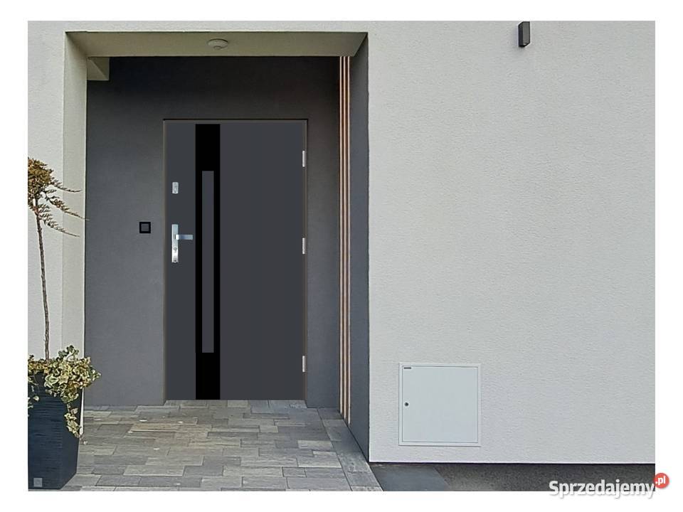 Drzwi wejściowe do domu Zewnętrzne GA25 BLACK Drzwi Ciemniewo