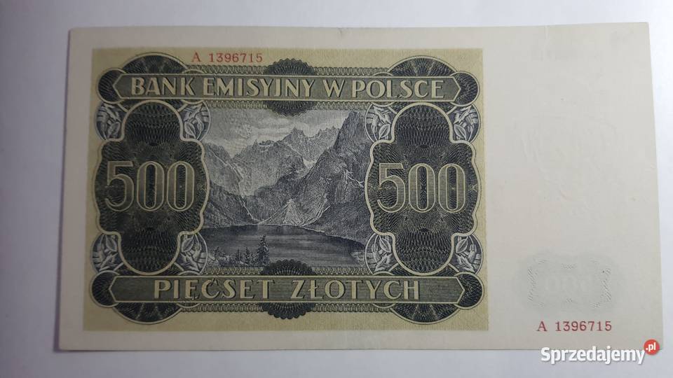 RZADKOŚĆ 500 złotych 1940 z numeracją falsu Warszawa