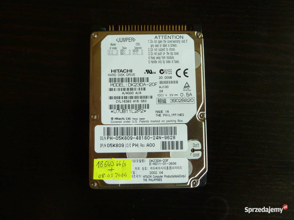 dysk PATA ATA do laptopa 25 cala w 100 20GB Warszawa sprzedam