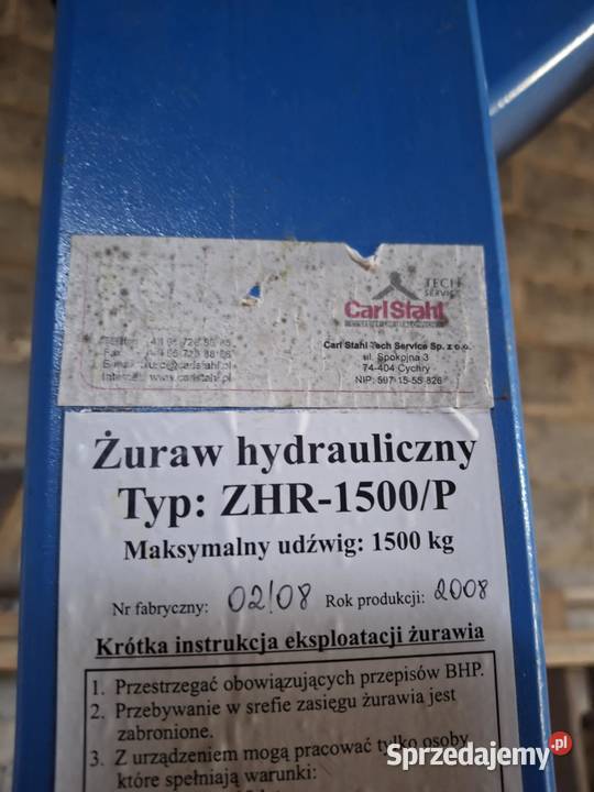 Żuraw hydrauliczny warsztatowy Carl Stahl mazowieckie