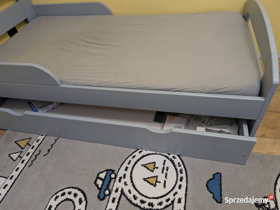 Łóżko dziecięce 160x80 szare drewno Piekary