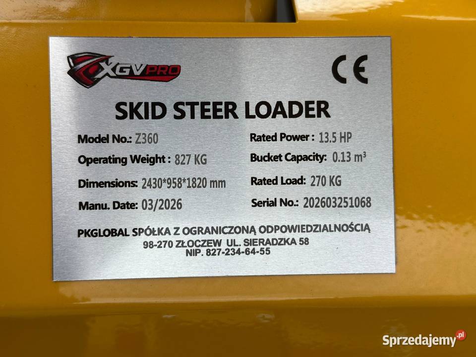 Nowa Miniładowarka XGV REX Z360 z 2026r Waga 827 Złoczew