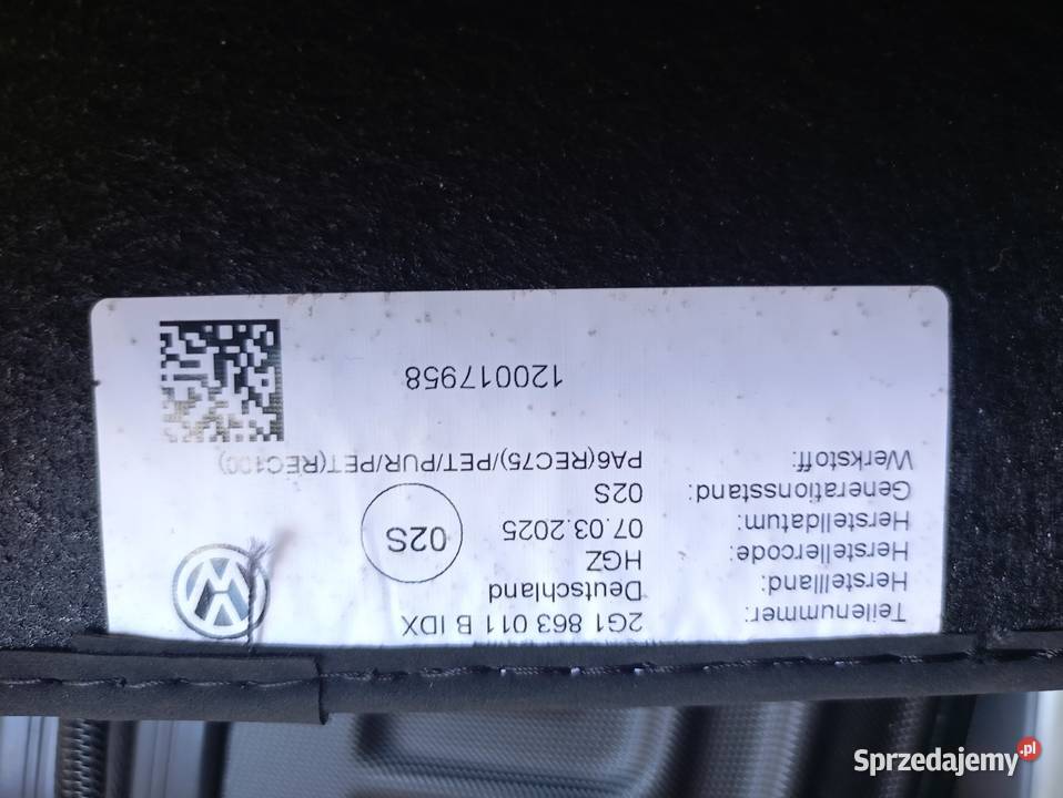 Dywaniki oryginalne Volkswagen Taigo 2025 welur mazowieckie Góra Kalwaria