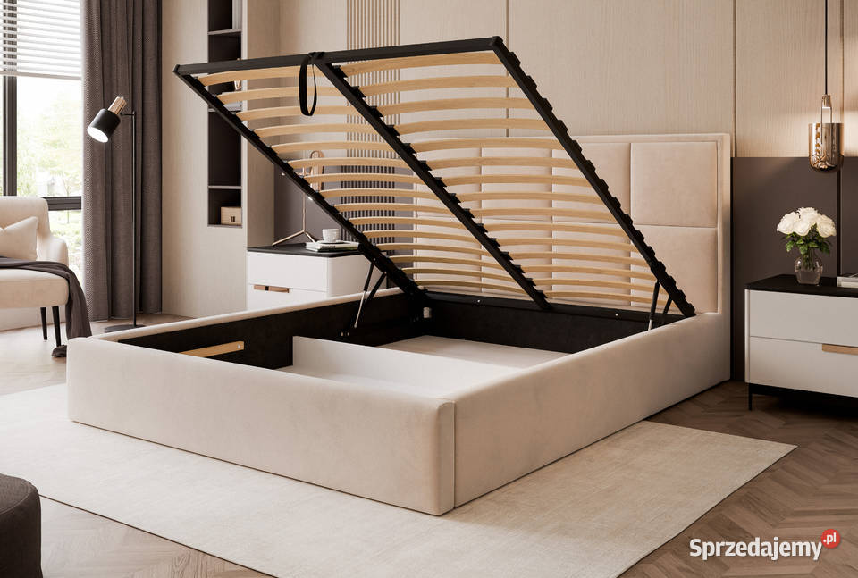 Łóżko tapicerowane z pojemnikiem Silensio różne Tarchały Małe