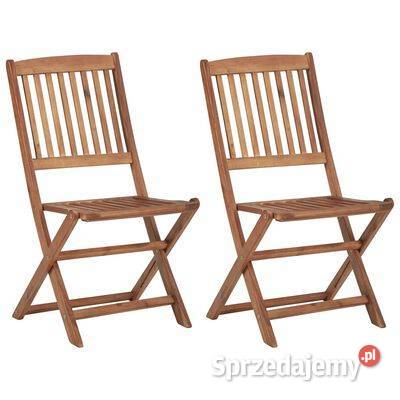 vidaXL Składane krzesła ogrodowe 2 lite drewno mazowieckie