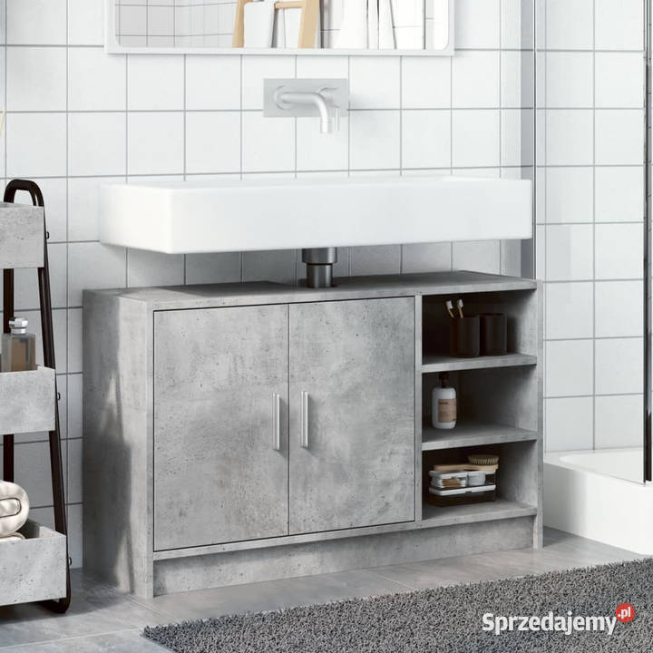 Szafka pod umywalkę szarość betonu 90x29x55