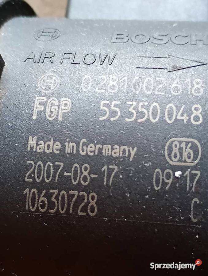 Przepływomierz Bosch 0281002618 opel Fiatsaab Wrocław sprzedam