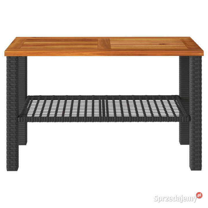 Stolik ogrodowy czarny 70x38x42 polirattan i sprzedam